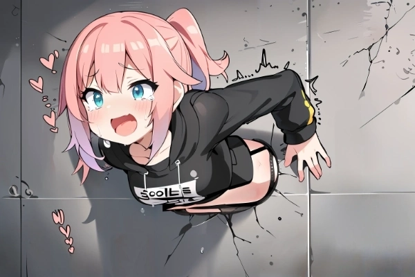 壁の穴にはまった少女にイタズラしてみた