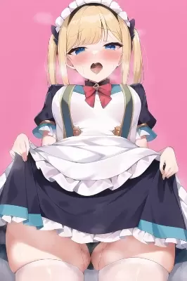 金髪　たくし上げ　メイド