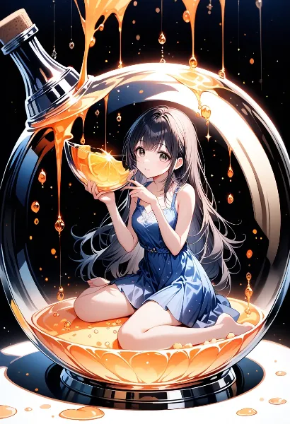 Fille dans un flacon de parfum