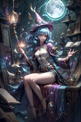 confident face magician magical workshop add lora