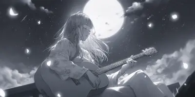 夜空の下で