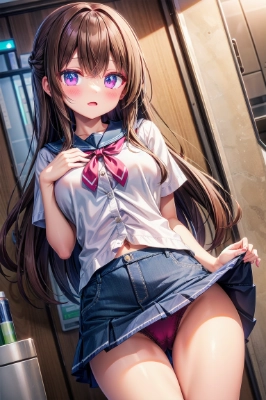 ミニスカ　たくし上げ