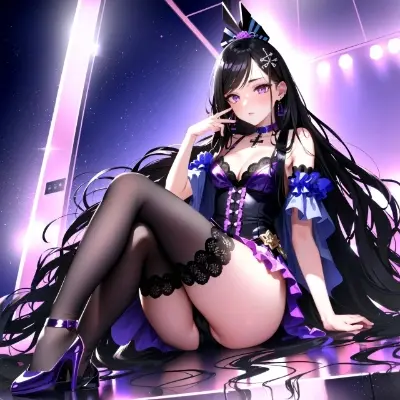 知的な感じの黒髪ロングアイドル②
