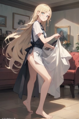 リビングで家事に勤しむ金色の髪の少女