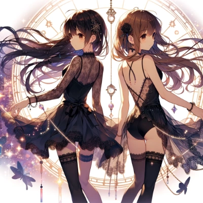 （DALL-E3）月の時計姉妹