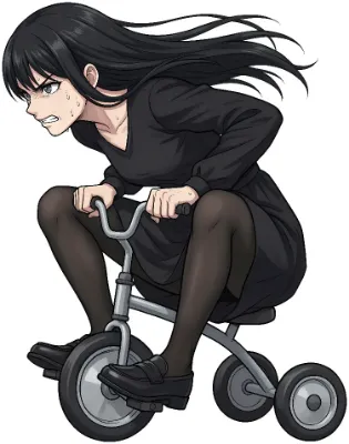黒髪少女の怒涛三輪車追撃