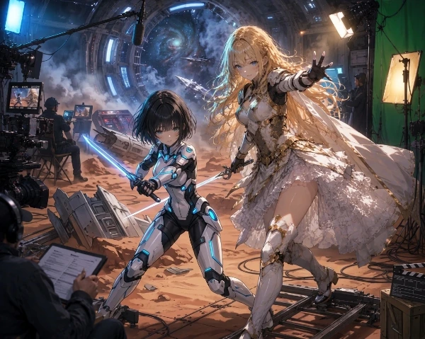黒髪＆ブロンド・映画撮影