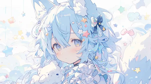 星降る夜の狐少女と夢のぬいぐるみ