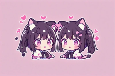 双子の猫耳量産ちゃん