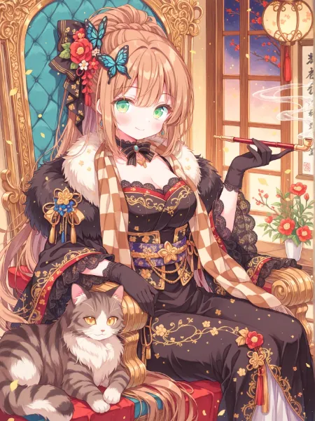 優雅に燻るキセルの白煙