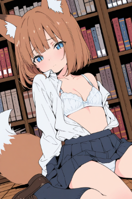 図書室の狐娘さん