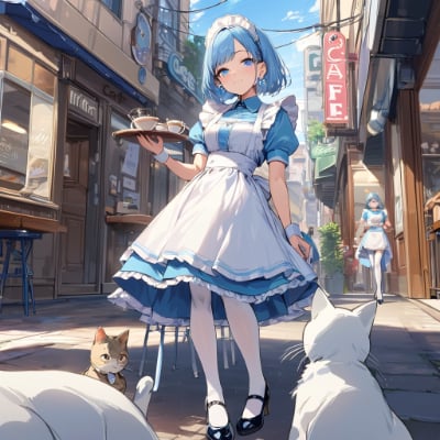 朝のカフェ
