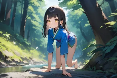 沐浴少女