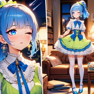 かわいい青髪さん