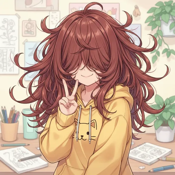 乱れ髪の少女と秘密のスケッチタイム