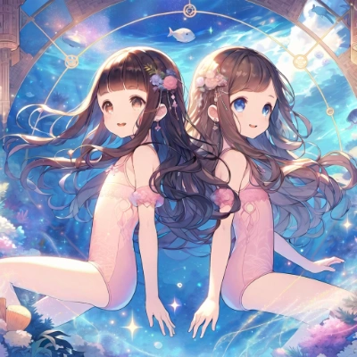 （DALL-E3）星空の深海姉妹