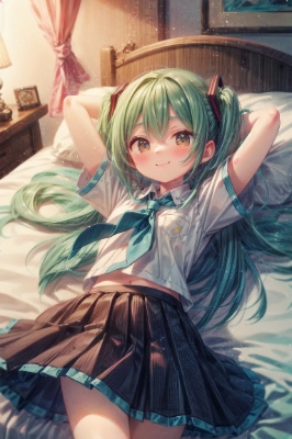学校から帰って来たミクちゃん