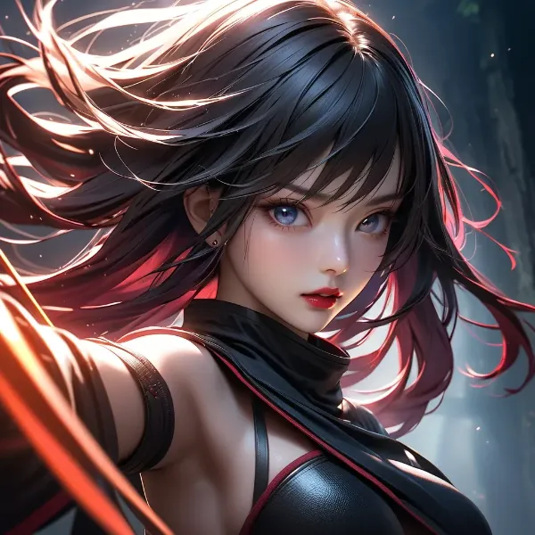 紅く輝く闇の剣士