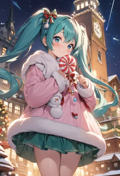 キャンディーの女の子とクリスマスの夜