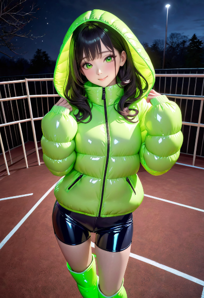 夜の公園・発光ダウン♡