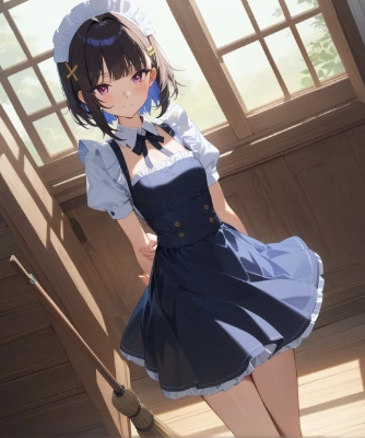メイドさんと箒