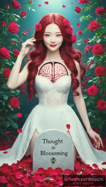 狂気のバラ園で微笑む脳内庭師 - A smiling mental gardener in a crazy rose garden