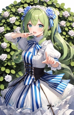 薔薇園で初音ミク