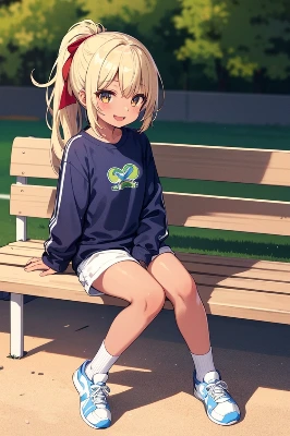 金髪ポニーテール