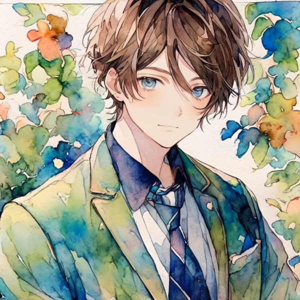 水彩男子