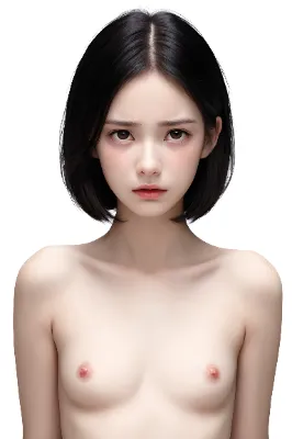 泣き顔の貧乳ヌードグラビア22