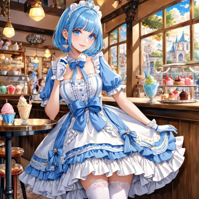 昼下がりの青髪さん