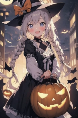 魔女とかぼちゃのハロウィン