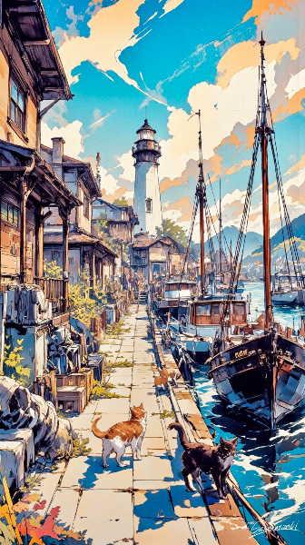 灯台のふもとの哲学者たち／スマホ壁紙アーカイブ