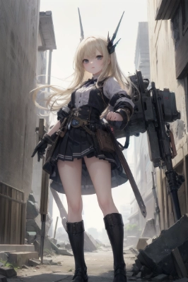 廃墟のメカ娘