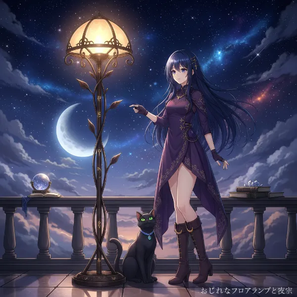 星空の魔女と黒猫の秘密の儀式