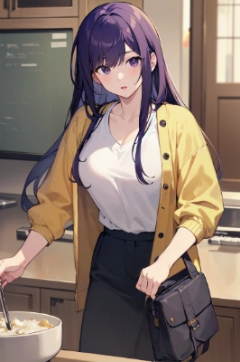 黒紫ロングヘア