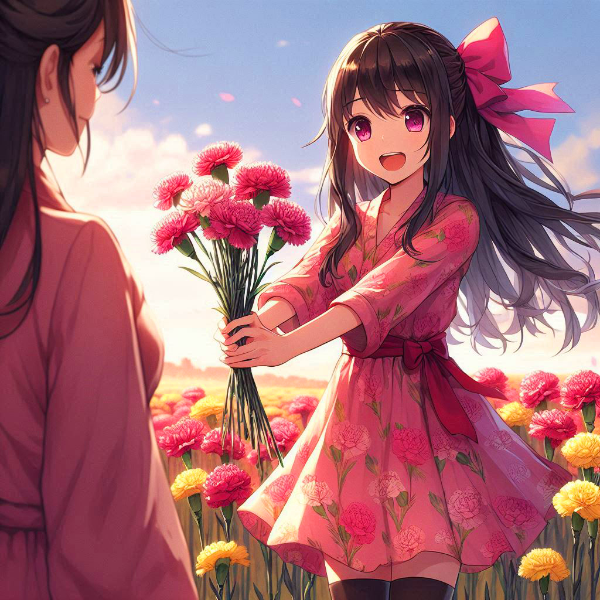 母の日の、カーネーションと、黒髪ポニテールっぽい少女＊その3(8枚)