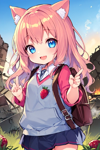 ワンポイントのいちご