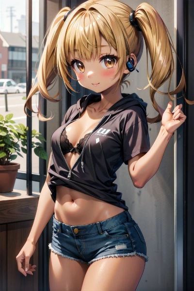 イヤホンな小麦ちゃん。