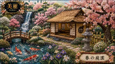 桜舞う秘庭で時を忘れる春の日