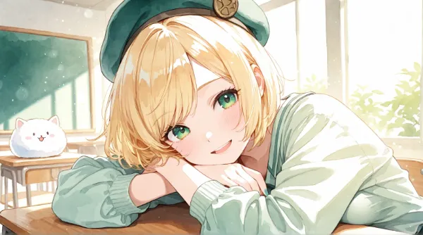 ベレー帽なよそおい