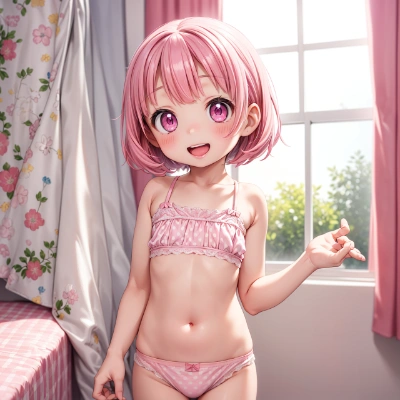 ピンク髪な娘の下着
