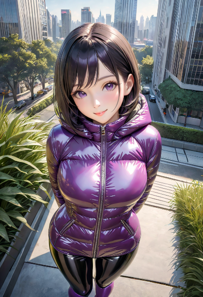 紫ダウンのお姉さん