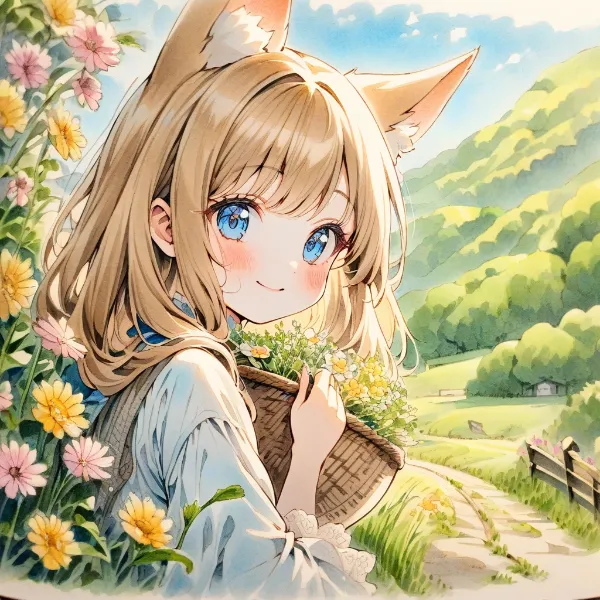 コン子とお花摘み