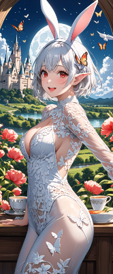 白バニーガール