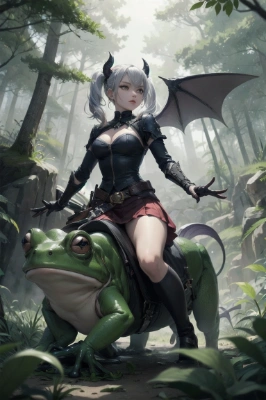 蛙に騎乗する魔王様