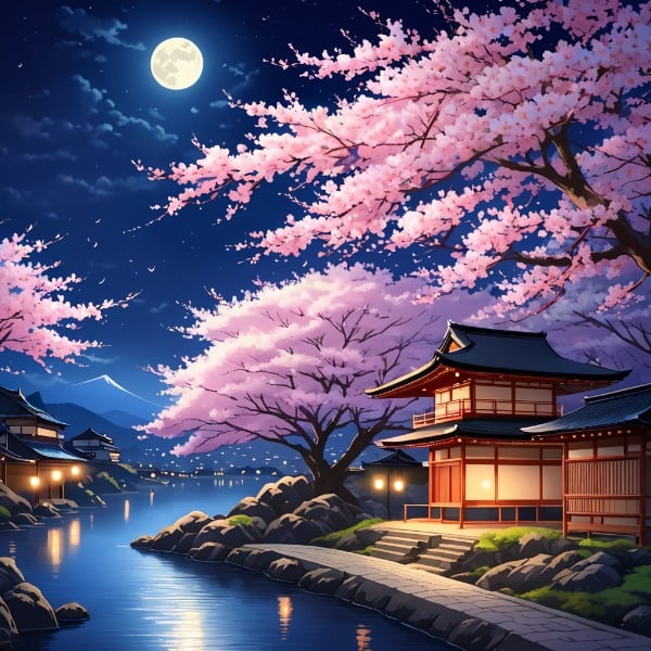 お題：夜桜