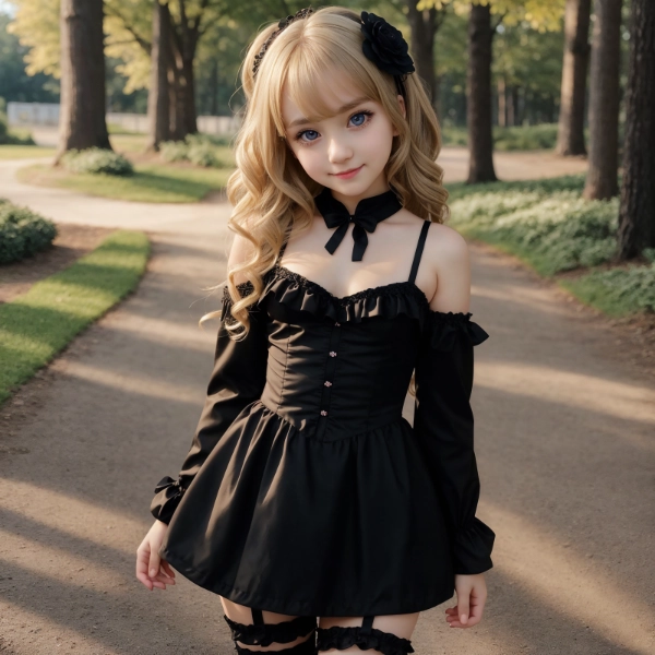 金髪カールヘア