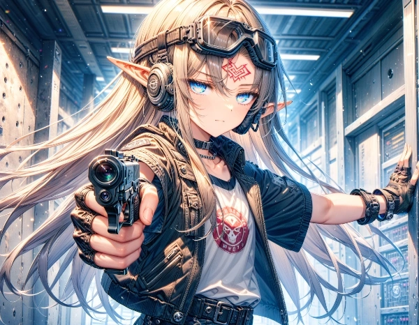 当たらないのでどんどん的に近づくエルフ