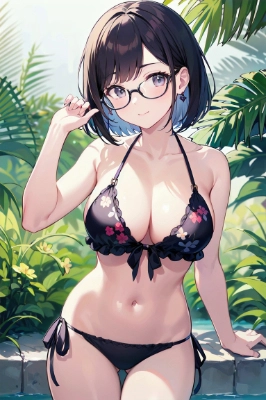 眼鏡ビキニ少女